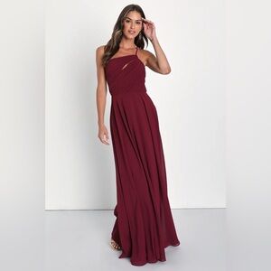 Burgundy Formal Full Length Dress